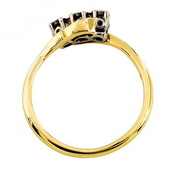 18ct gold & Plat Diamond 3 stone Ring size O
